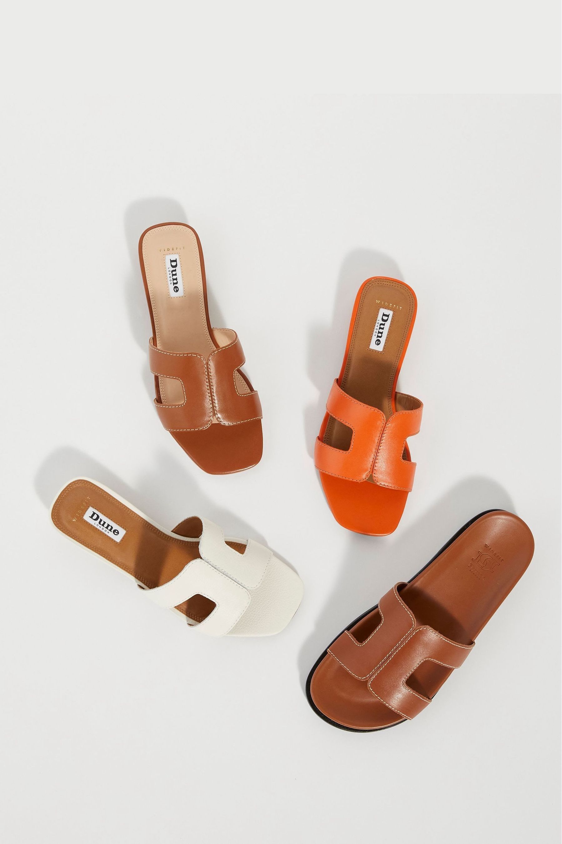 Buy Dune London Orange Loupe Wide Fit Smart Slider Sandals from Next Luxembourg