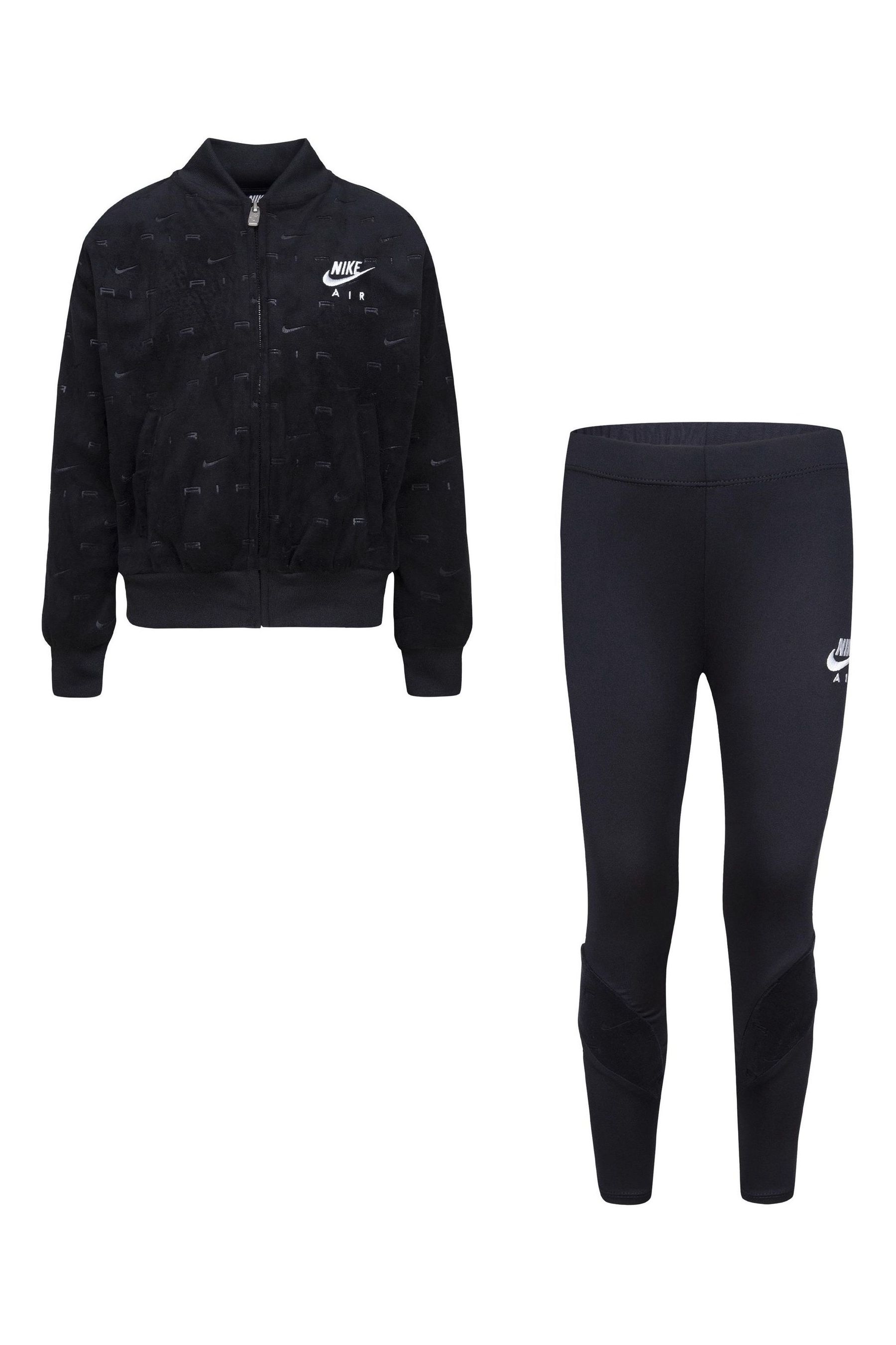 Buy Nike Black Little Kids Air Velour Tracksuit from Next Luxembourg