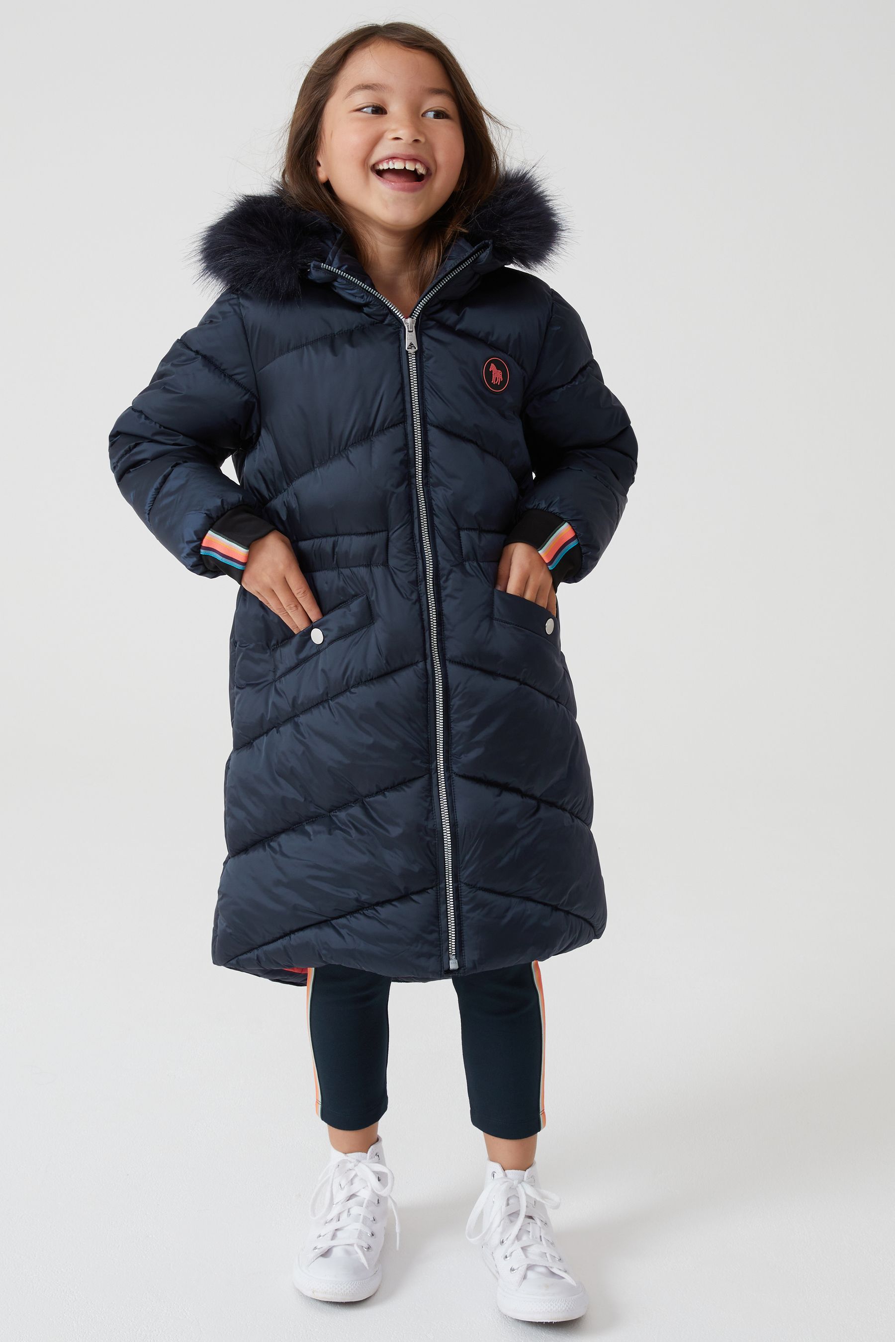 Buy Paul Smith Junior Girls Shower Resistant Navy Parka Coat from Next Luxembourg