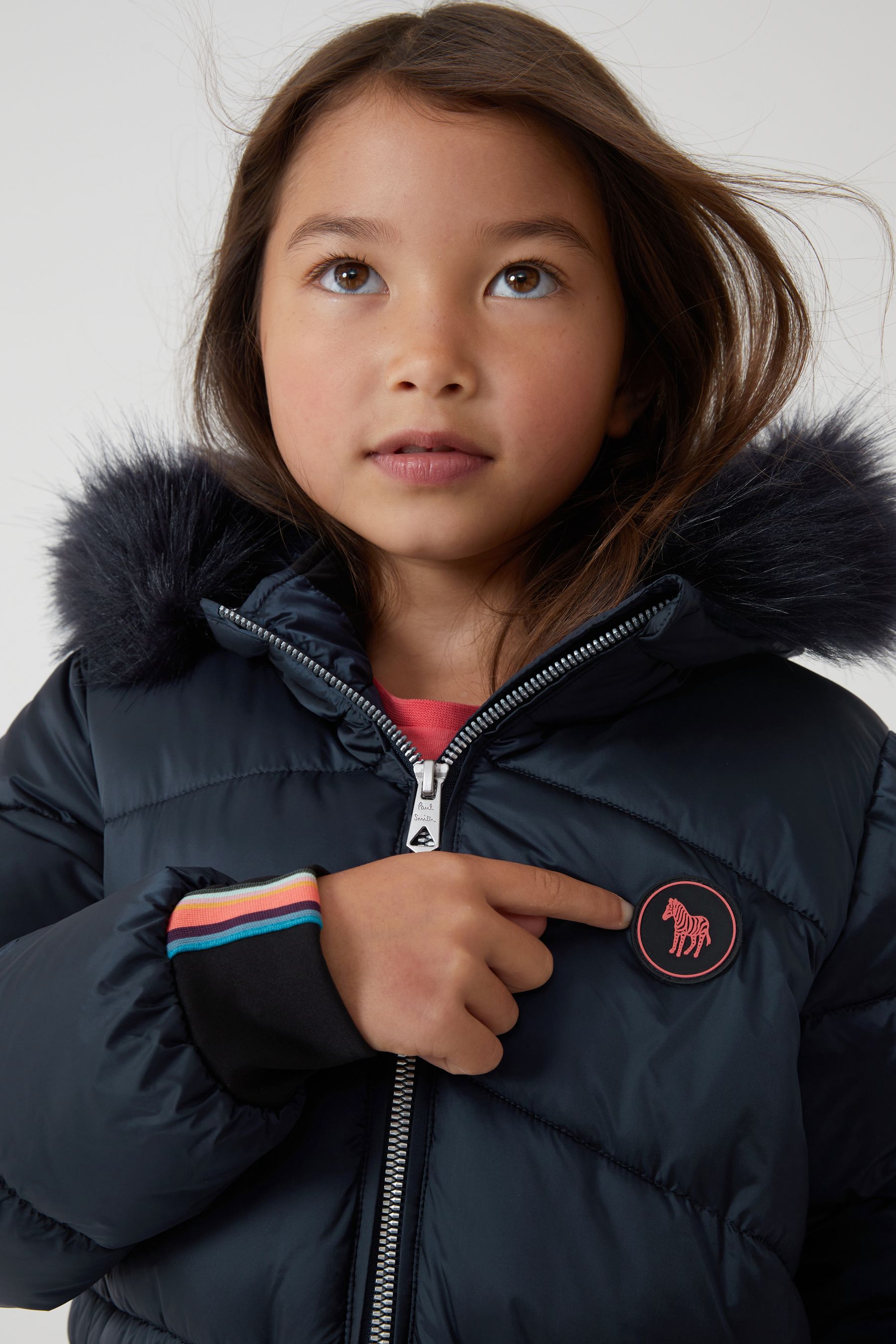 Paul Smith Junior Girls Shower Resistant Navy Parka Coat