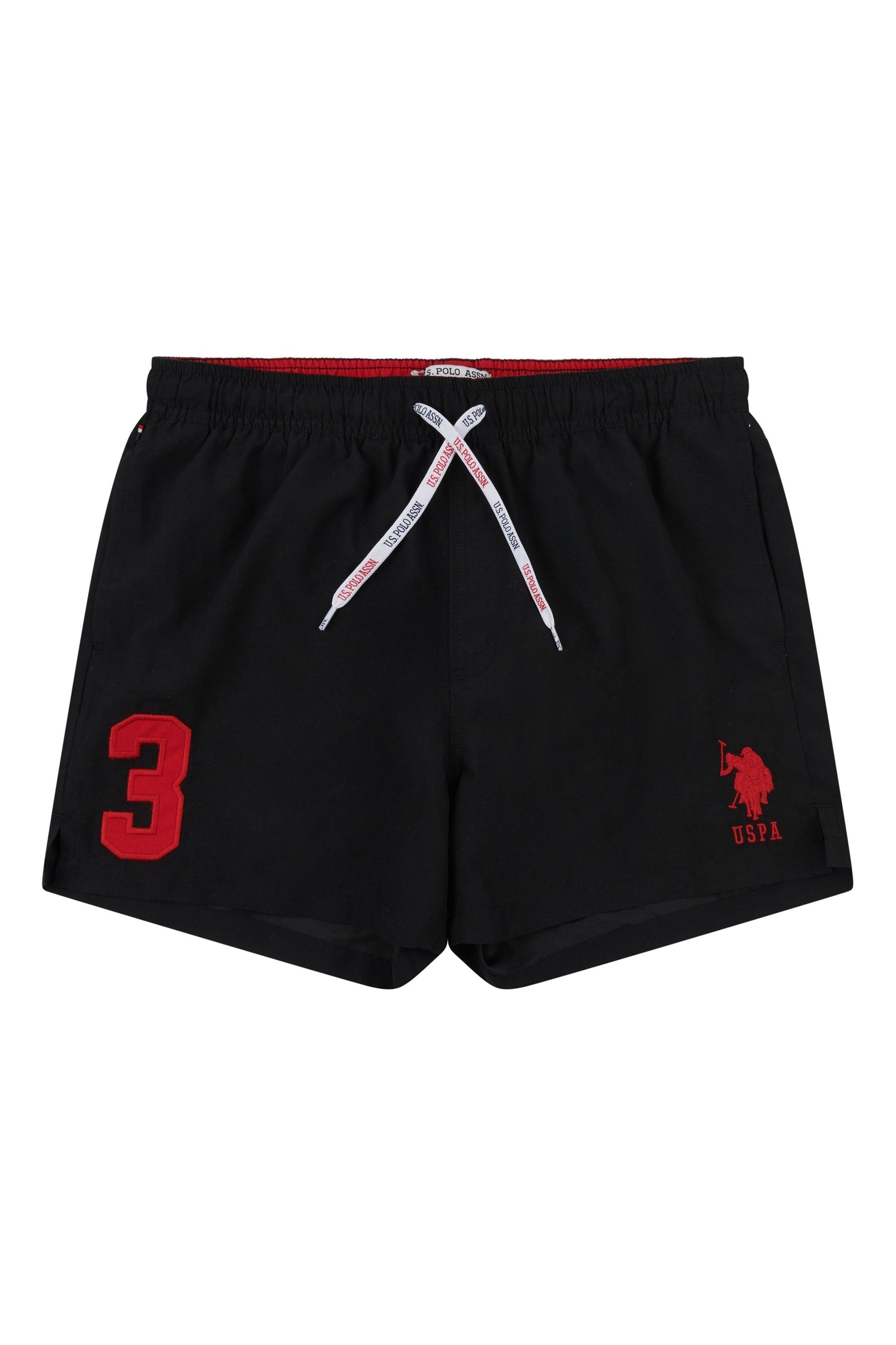 Black and red polo shorts shop
