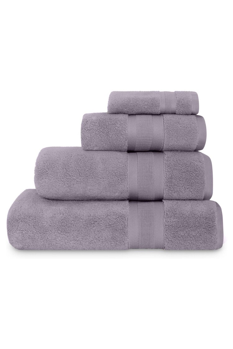 Jasper Conran London Lavender Grey Zero Twist Cotton Lightweight Soft Fast Drying Towel - Image 3 of 3