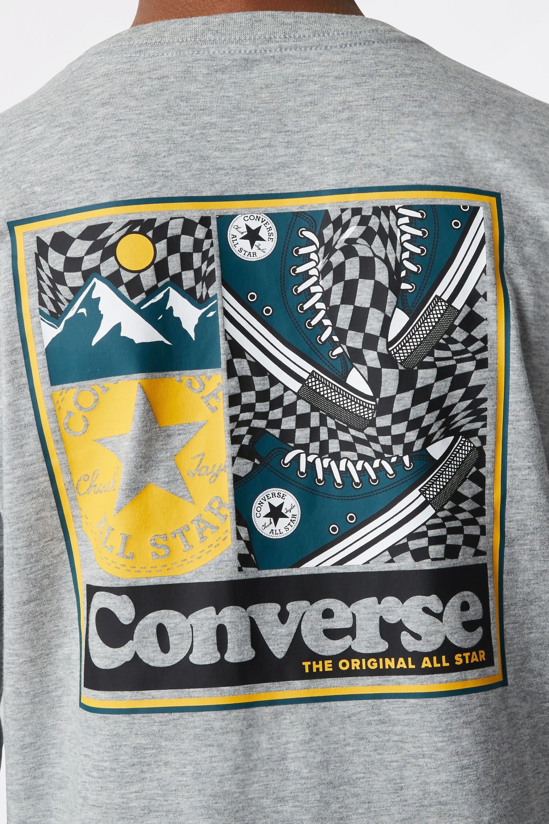 Converse Grey Graphic Little Kids Long Sleeve T-Shirt - Image 4 of 9