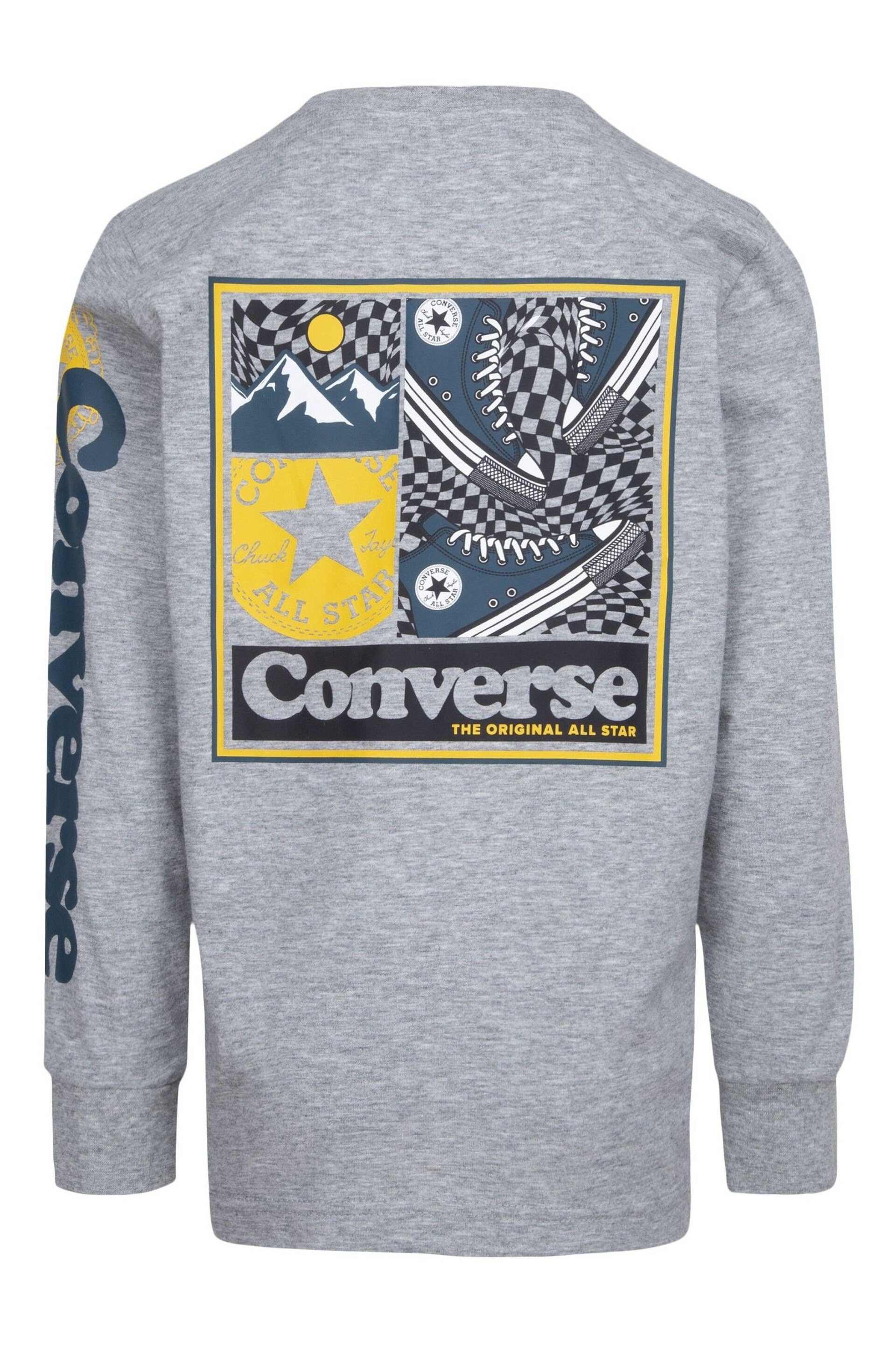 Converse Grey Graphic Little Kids Long Sleeve T-Shirt - Image 6 of 9