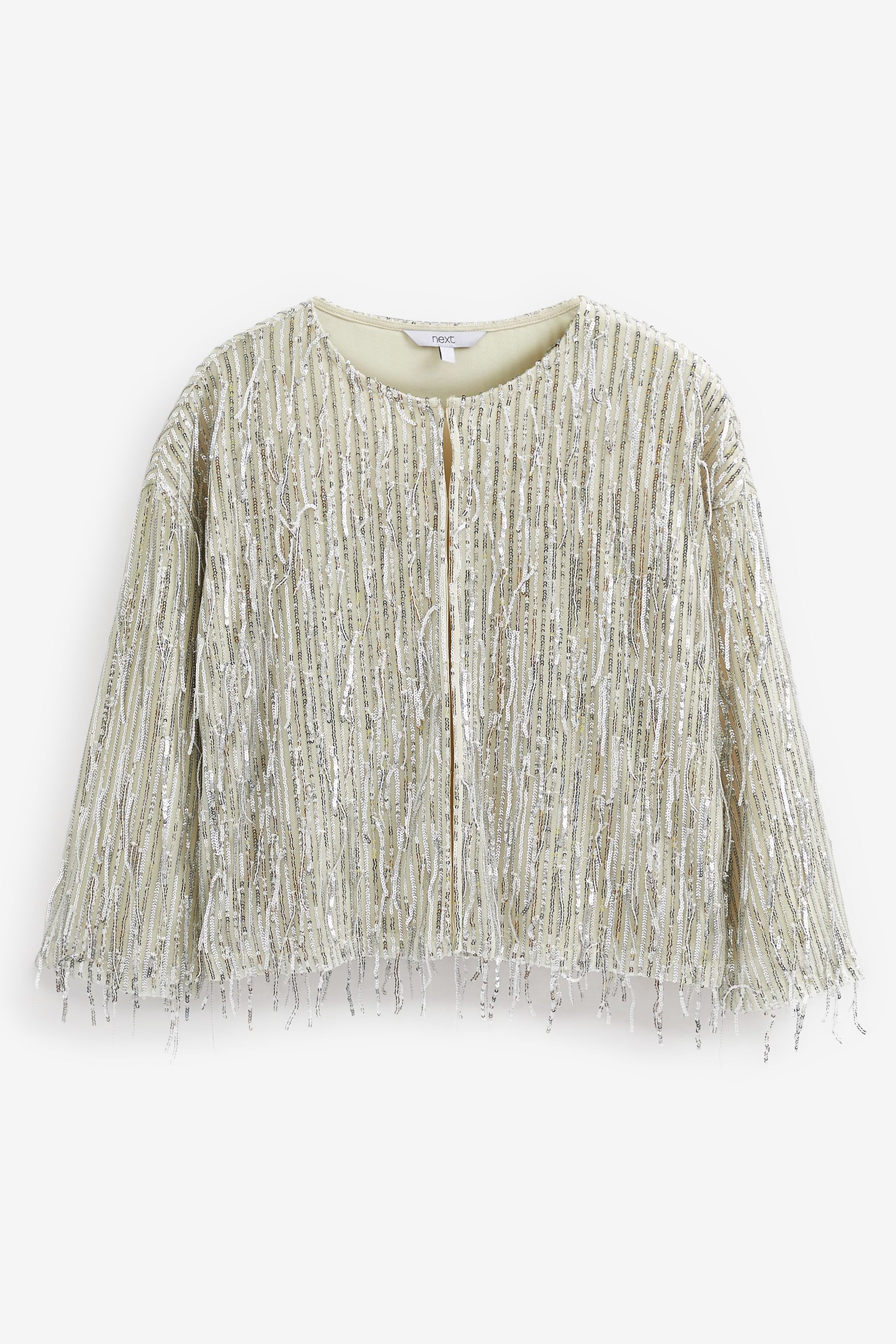 Topshop beaded fringe jacket top