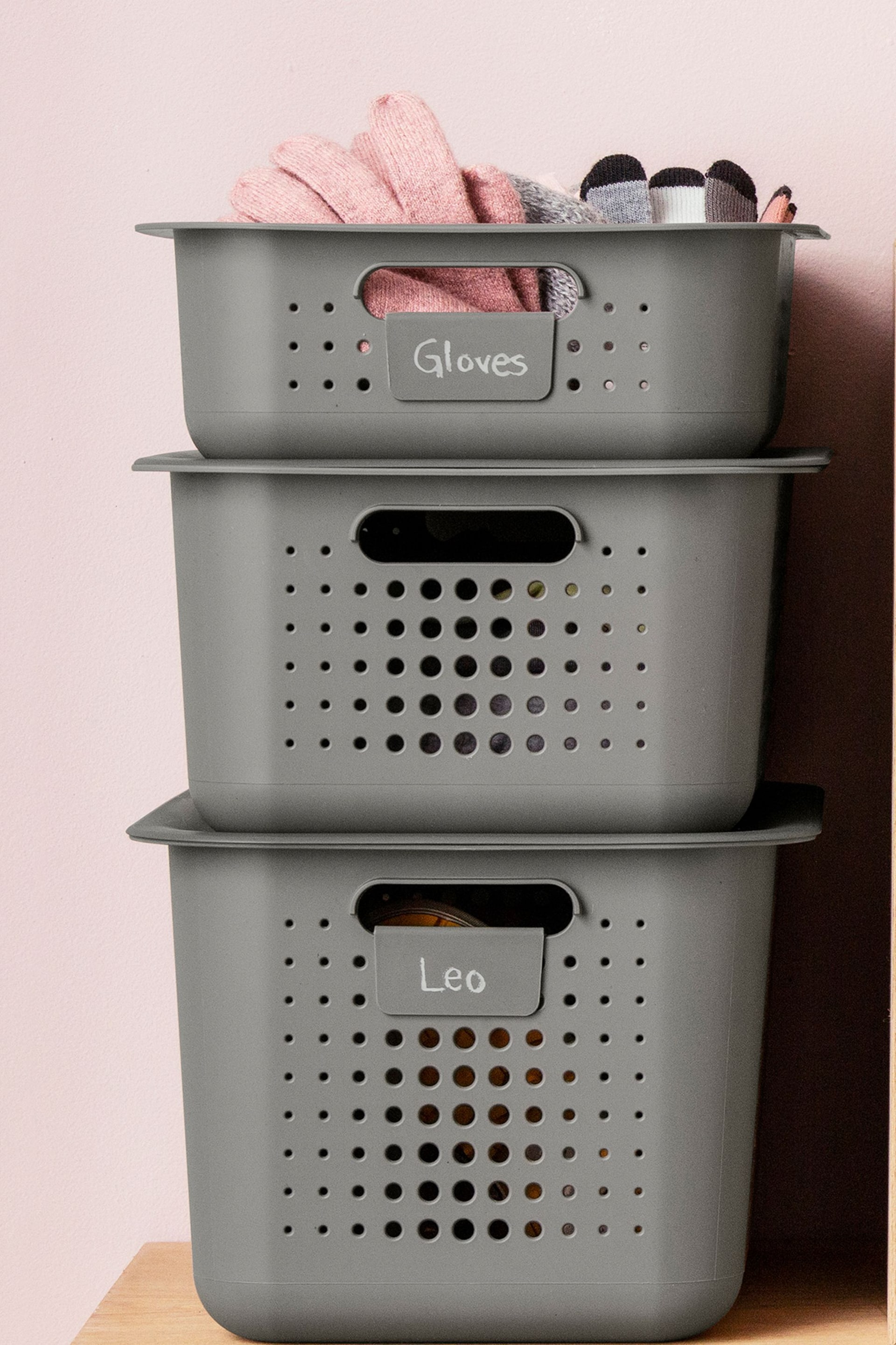 Orthex Grey Smartstore Set of 4 10L Baskets With Lids - Image 2 of 6