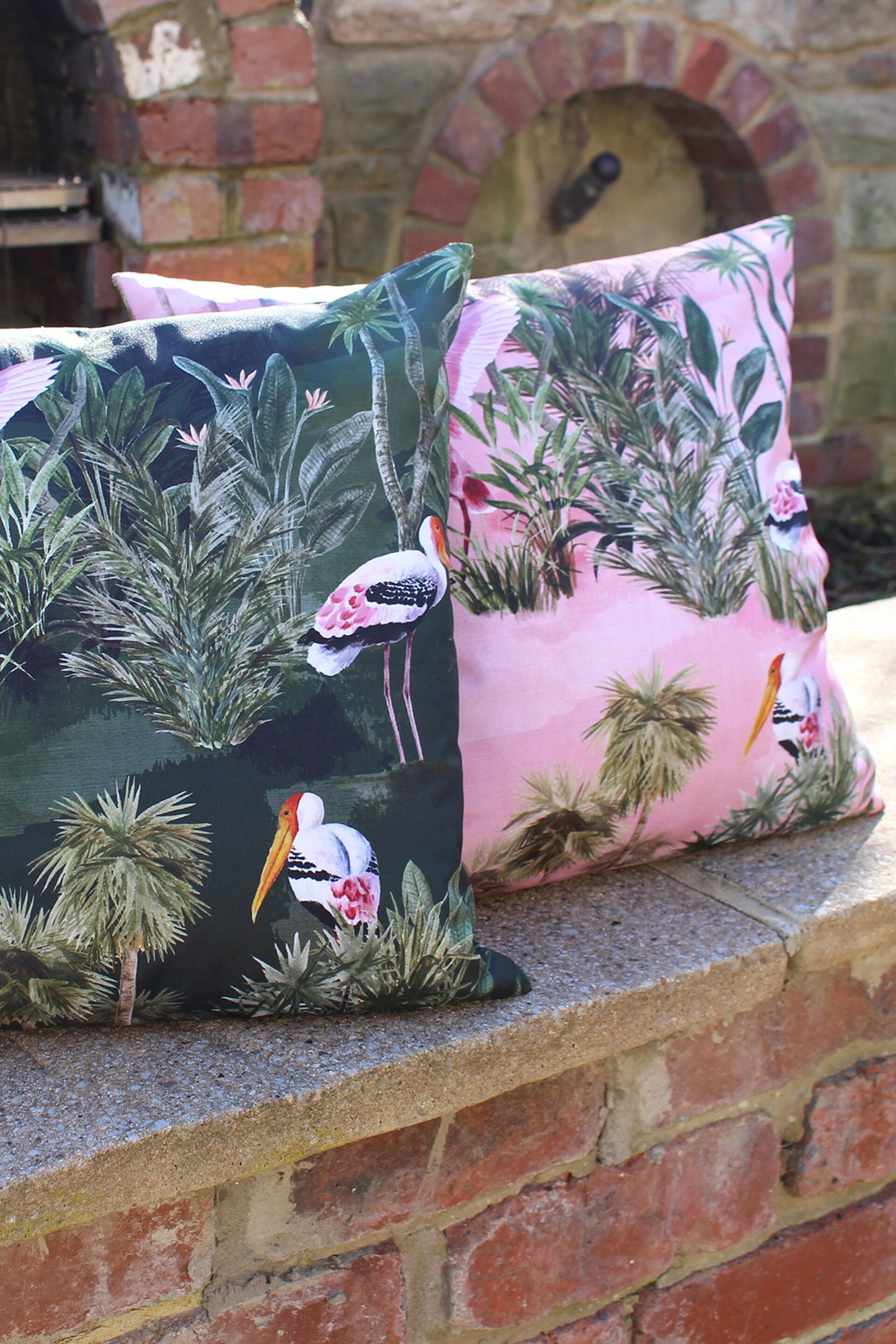 Riva Paoletti Blush Pink Platalea Outdoor Cushion - Image 4 of 5
