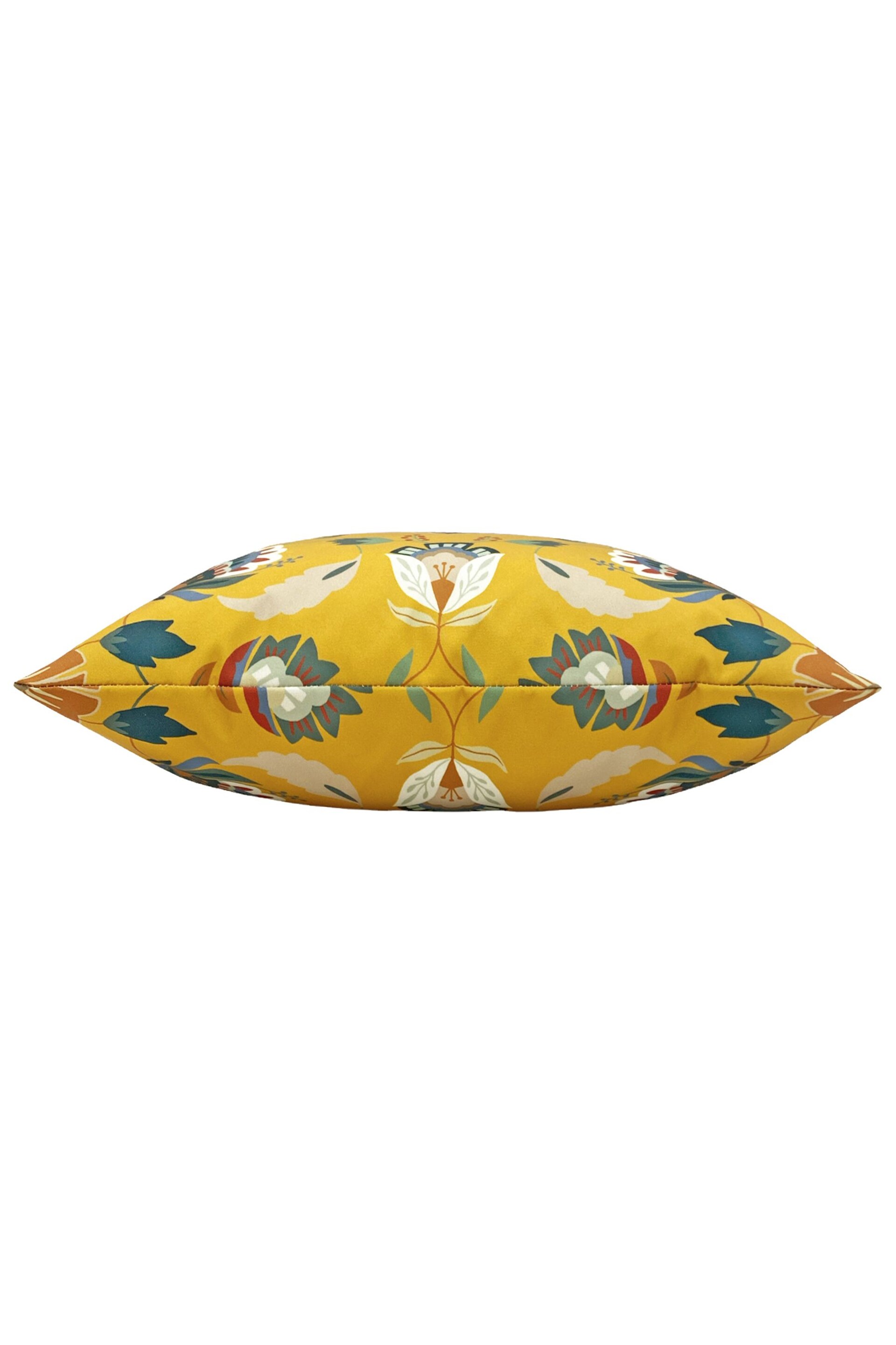 furn. Yellow Folk Flora 43 x 43 Outdoor Polyester Cushion - Image 3 of 5