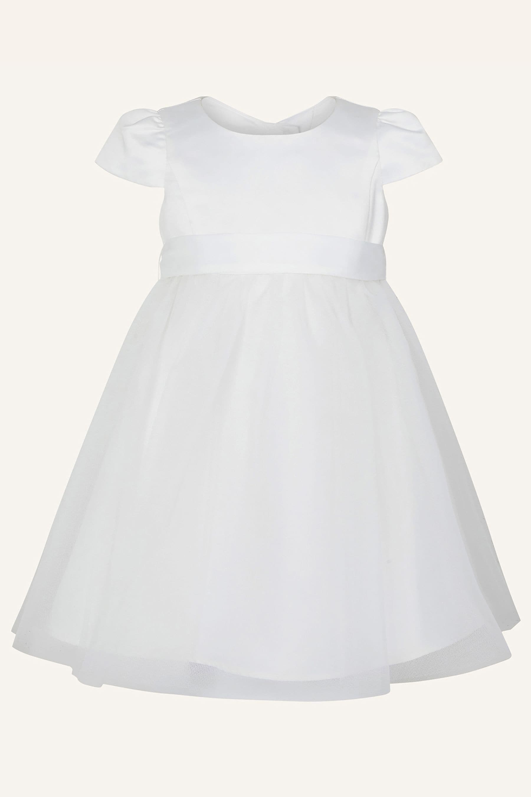Buy Monsoon Ivory Natural Tulle Baby Bridesmaid Dress from Next Luxembourg