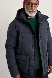 Seasalt Cornwall Blue Mens Gatekeeper Waterproof Puffer Coat - Image 7 of 11