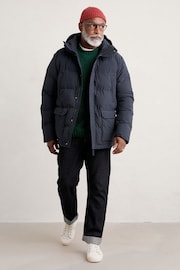 Seasalt Cornwall Blue Mens Gatekeeper Waterproof Puffer Coat - Image 9 of 11