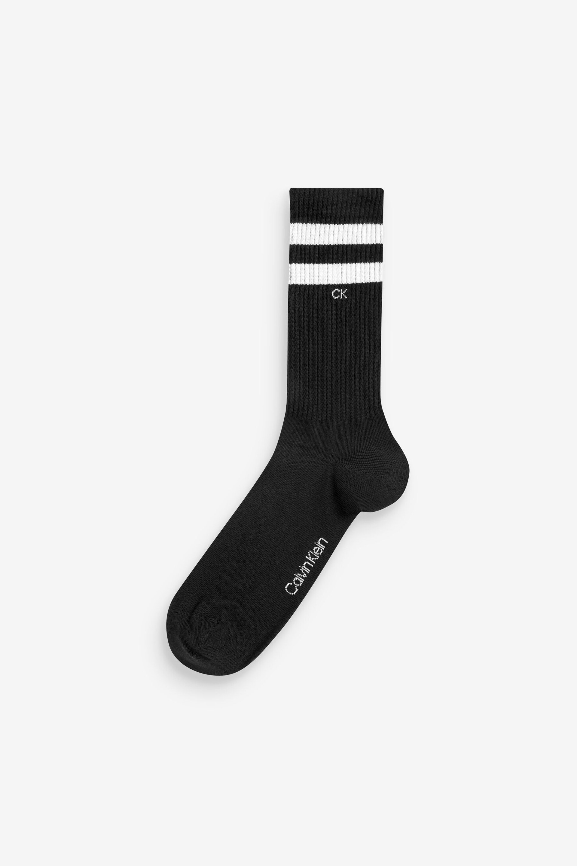 Calvin Klein Black Mens Stripe Socks 2 Pack - Image 3 of 3