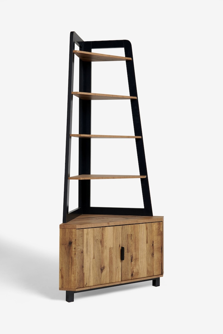 Dark Bronx Oak Effect Large Corner Ladder Shelf - Image 8 of 8