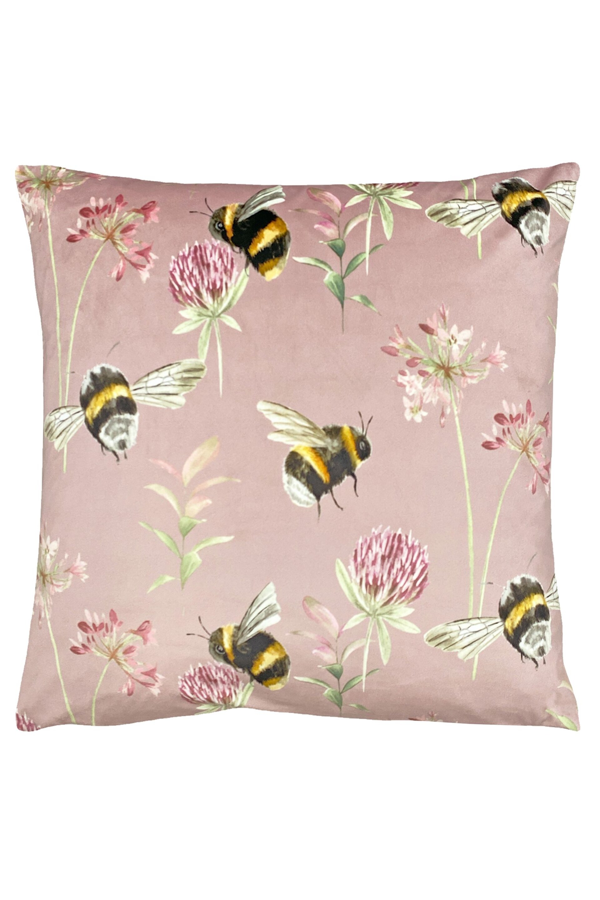 Evans Lichfield Heather Purple Country Bee Garden Velvet Cushion - Image 2 of 5