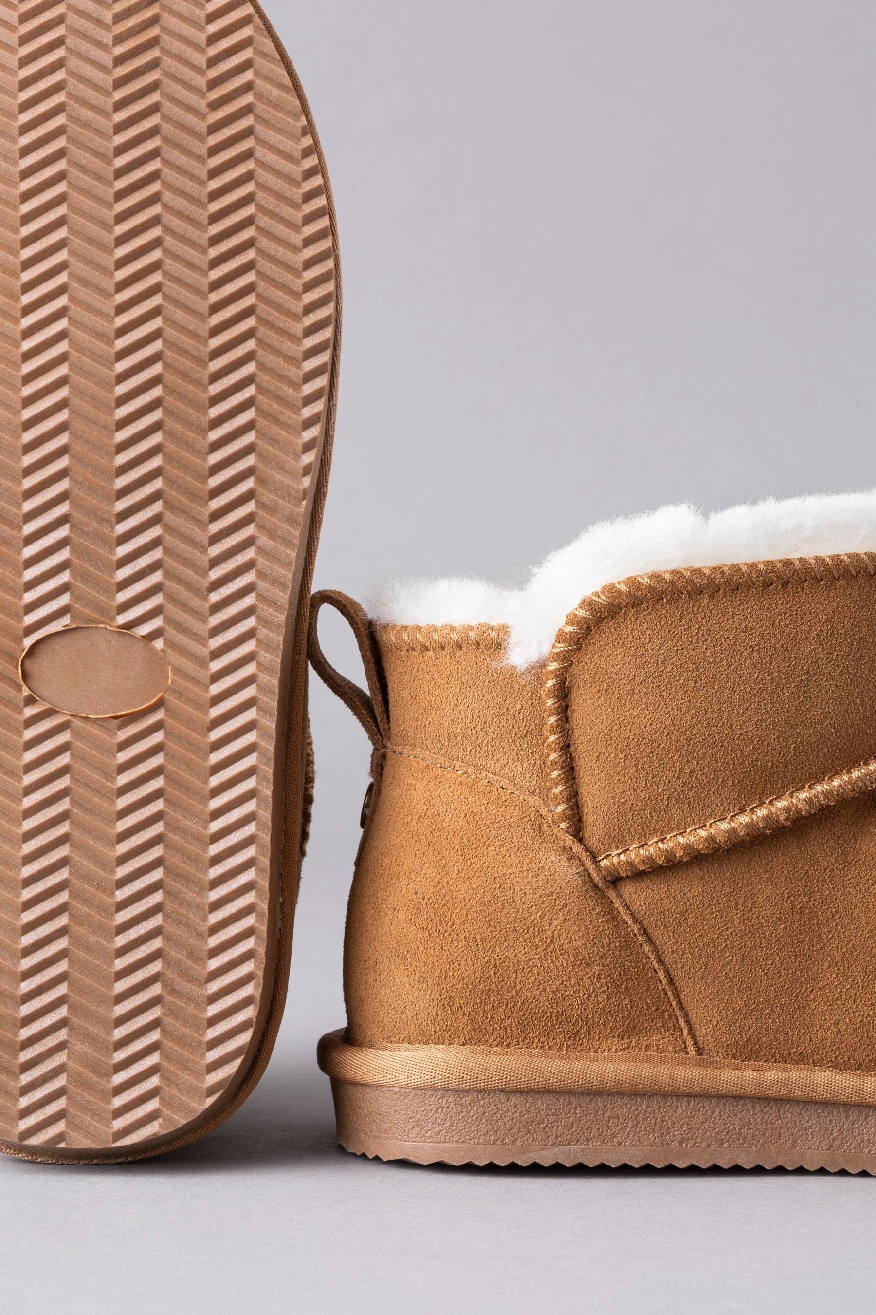 Buy Lakeland Leather Tan Brown Ladies Sheepskin Mini Boot Slippers from the Next UK online shop