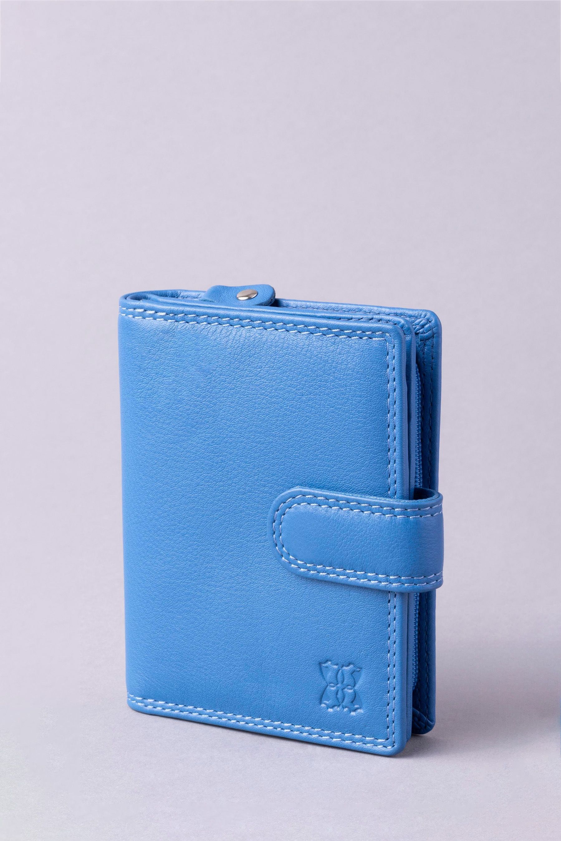 Lakeland Leather Blue Small Leather Tab Purse