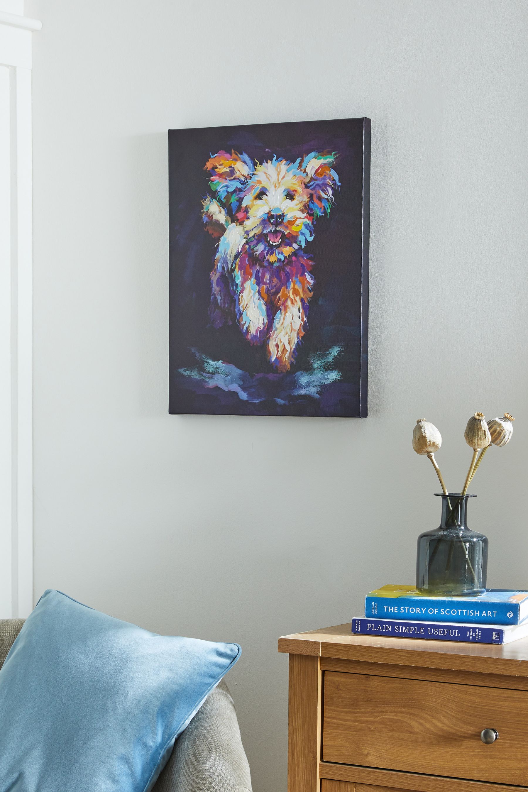 Buy Navy Small Charlie Cockapoo Dog Canvas Wall Art from the Next UK ...