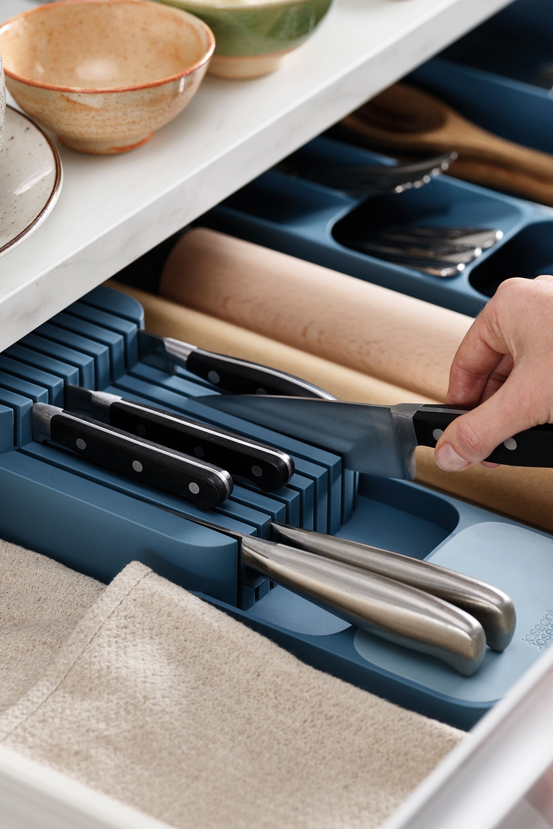 Joseph Joseph Blue Sky Edition DrawerStore 2 Tier Knife Organiser - Image 3 of 4