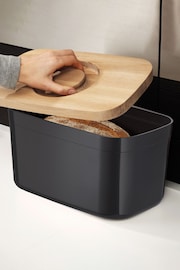 Joseph Joseph Black Bread Bin With Cutting Board Lid - Image 4 of 4