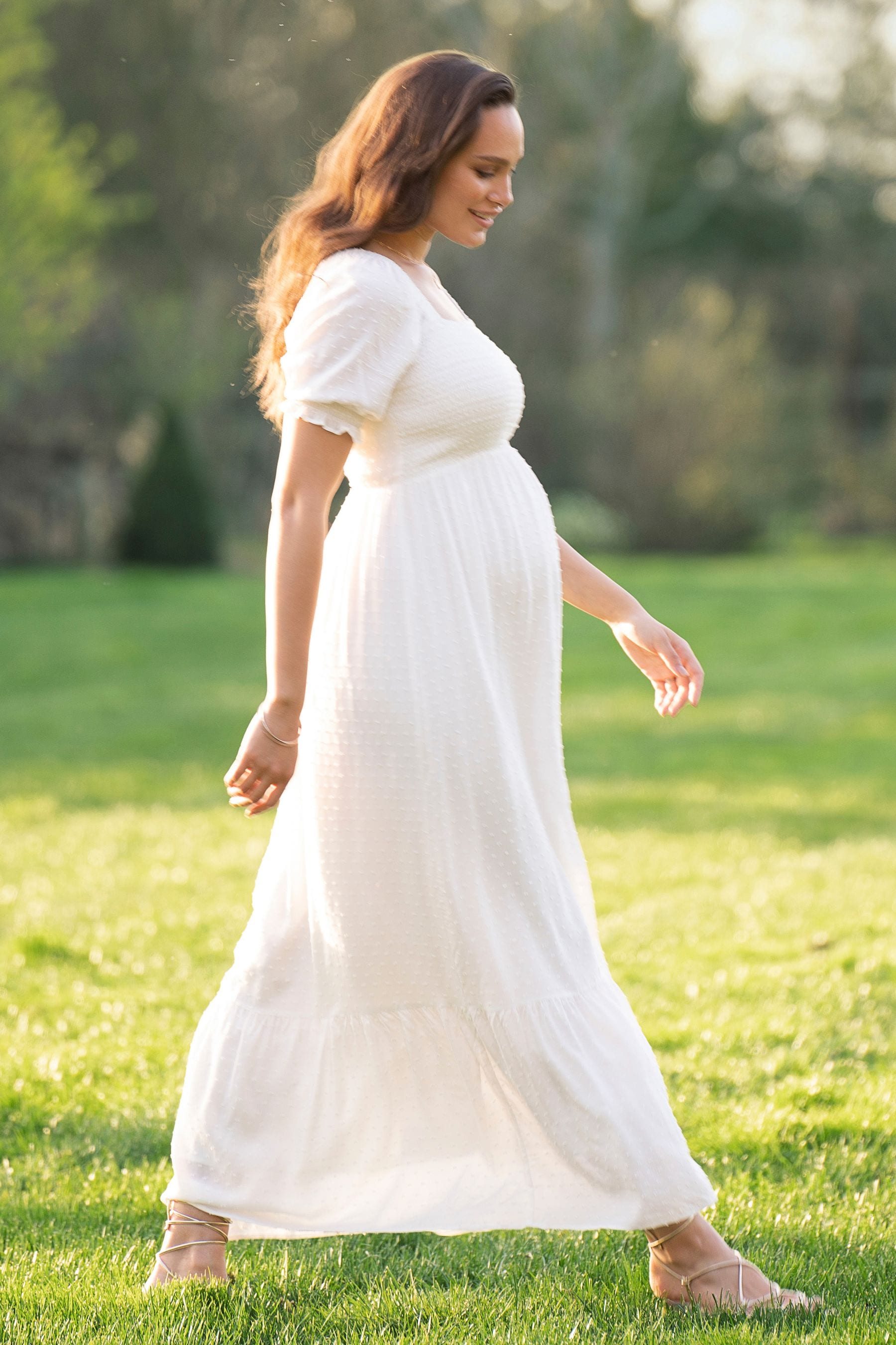 White maternity maxi dress uk 2025
