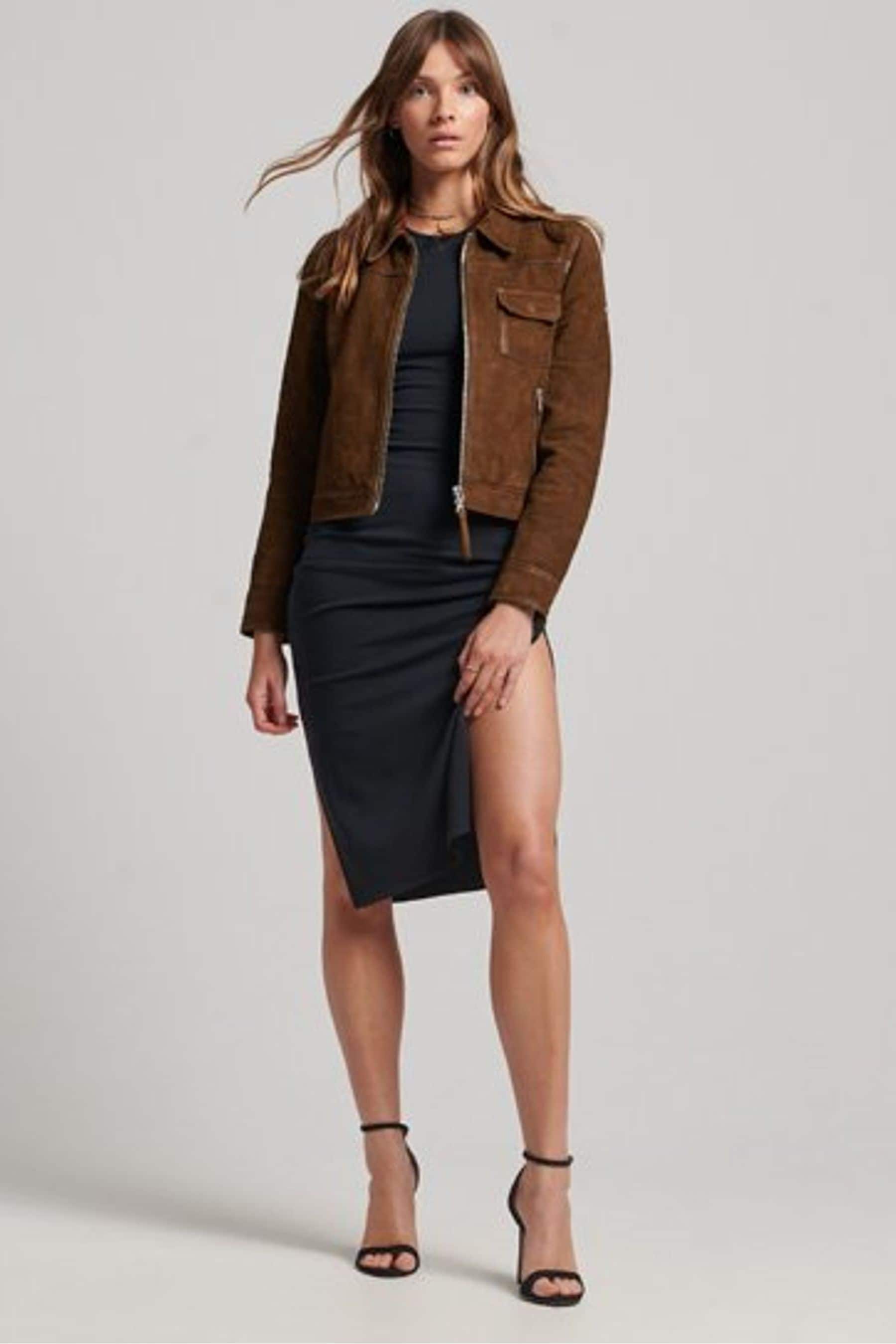 Buy Superdry Brown Desert Suede Jacket from Next Luxembourg