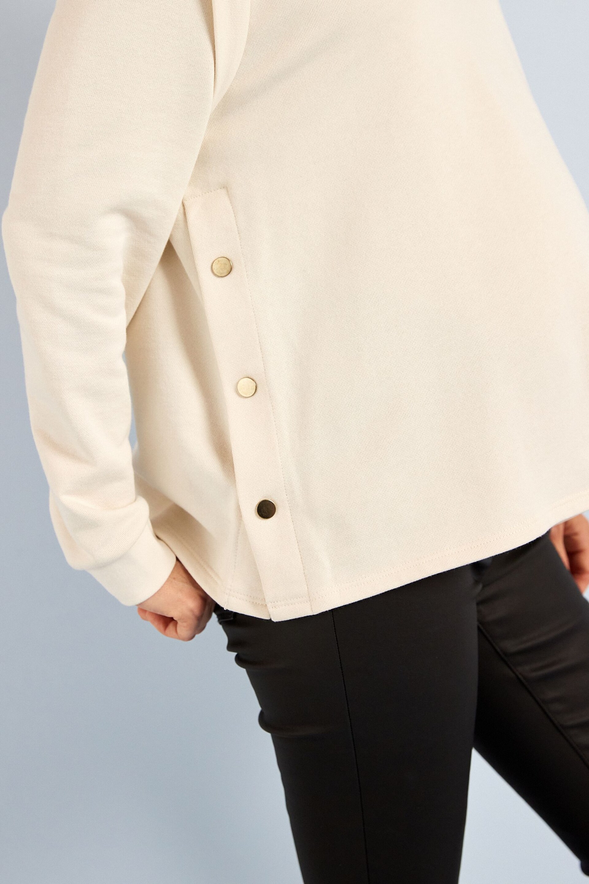 Neutral Maternity/Nursing Popper Side Sweatshirt - Image 4 of 6