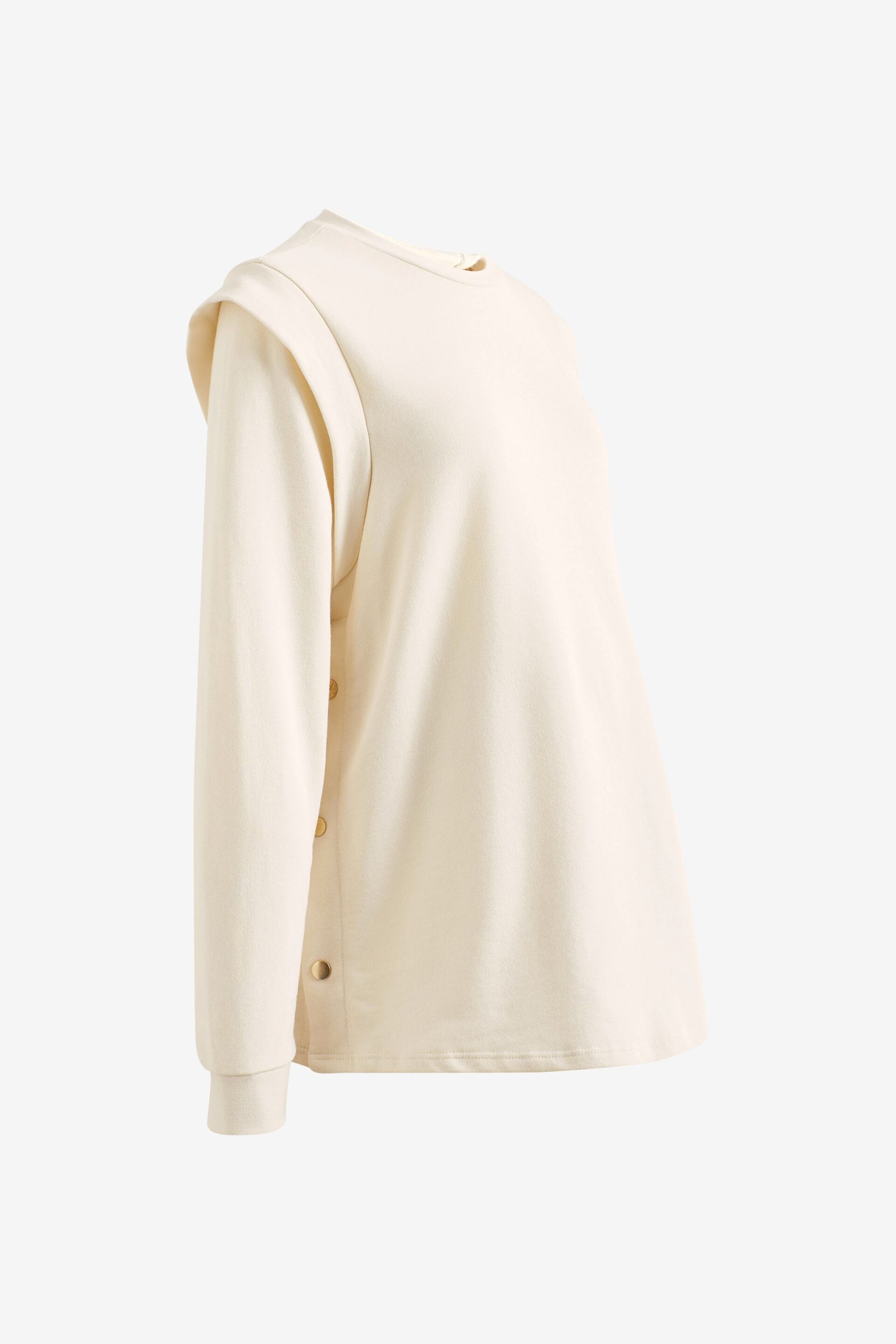 Neutral Maternity/Nursing Popper Side Sweatshirt - Image 6 of 6