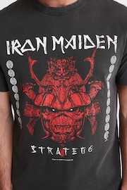 Iron Maiden Grey Acid Wash Regular Fit Band Cotton T-Shirt - Image 4 of 6