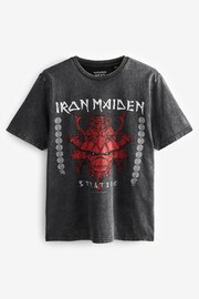 Iron Maiden Grey Acid Wash Regular Fit Band Cotton T-Shirt - Image 5 of 6