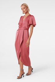 Forever New Pink Forever New Estelle Flutter Sleeve Midi Dress - Image 3 of 4