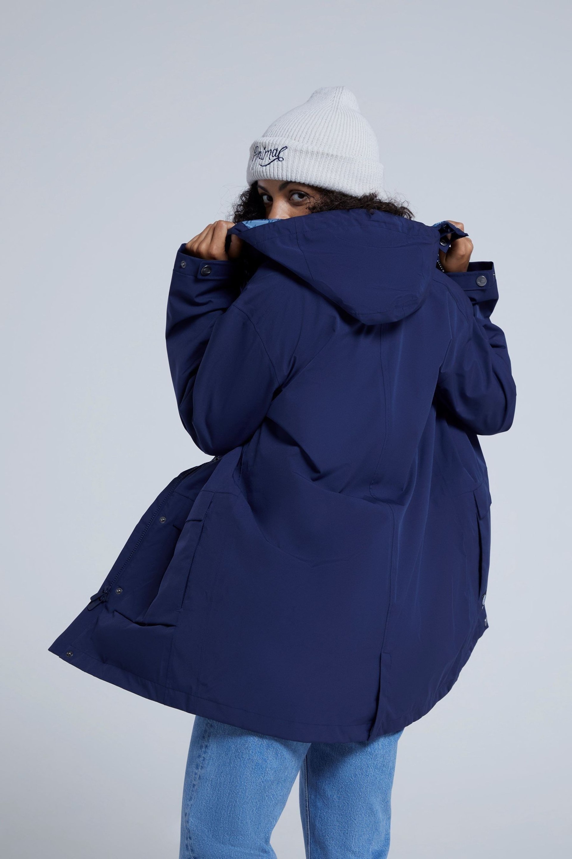 Animal Womens Blue Holywell Recycled Waterproof Jacket - Image 2 of 5