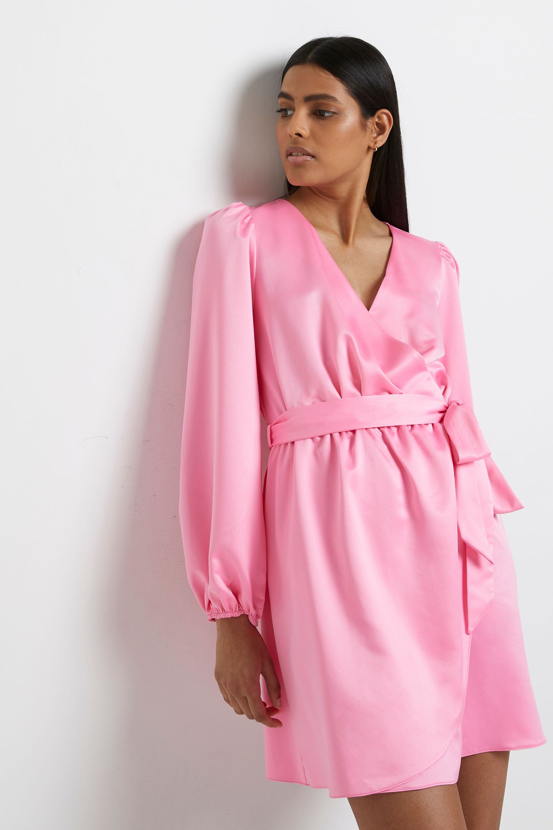 Next pink wrap dress 2025