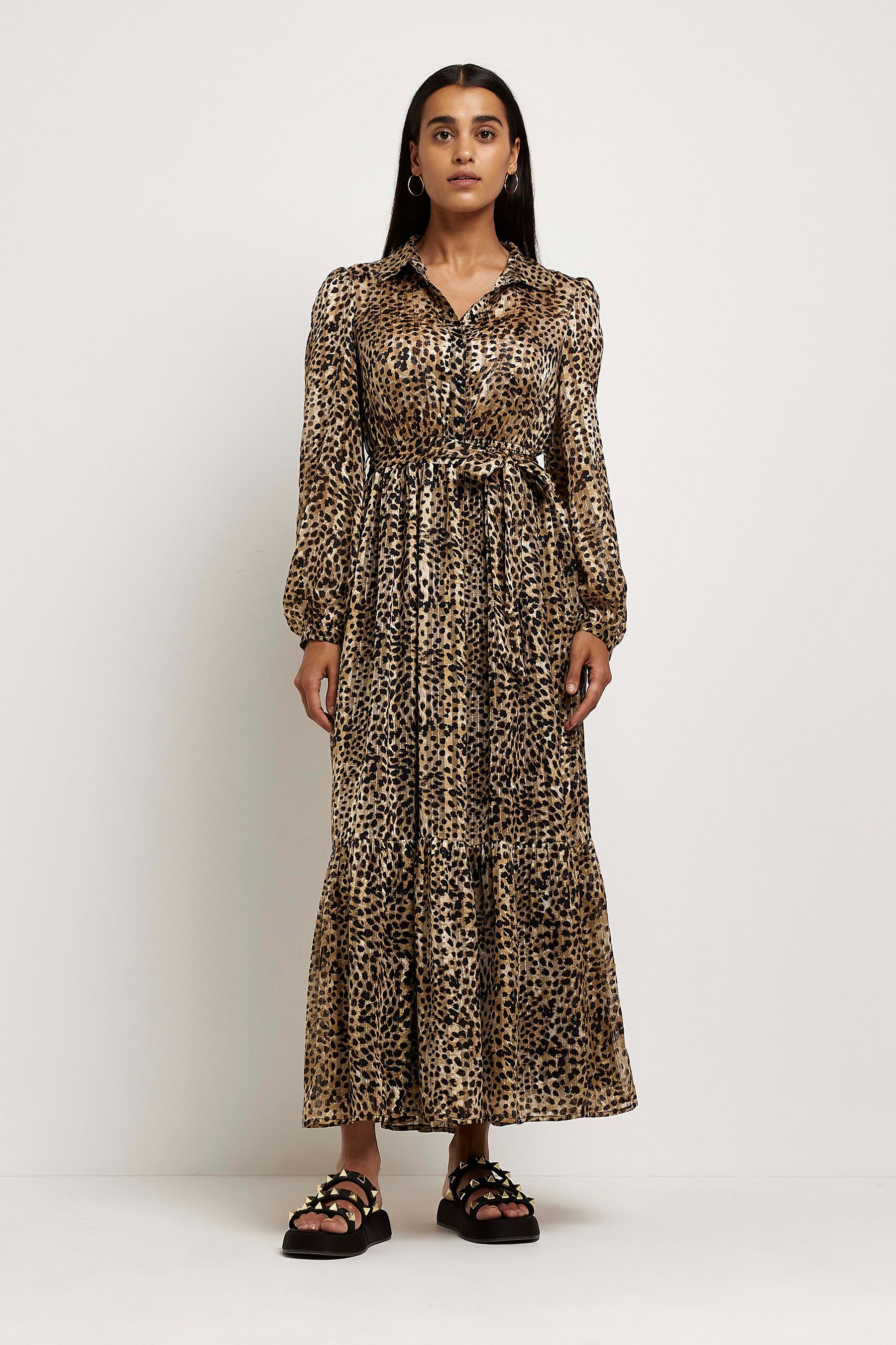 River island leopard print maxi dress on sale