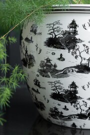 Rockett St George Black/White Willow Toile Large Planter - Image 2 of 5