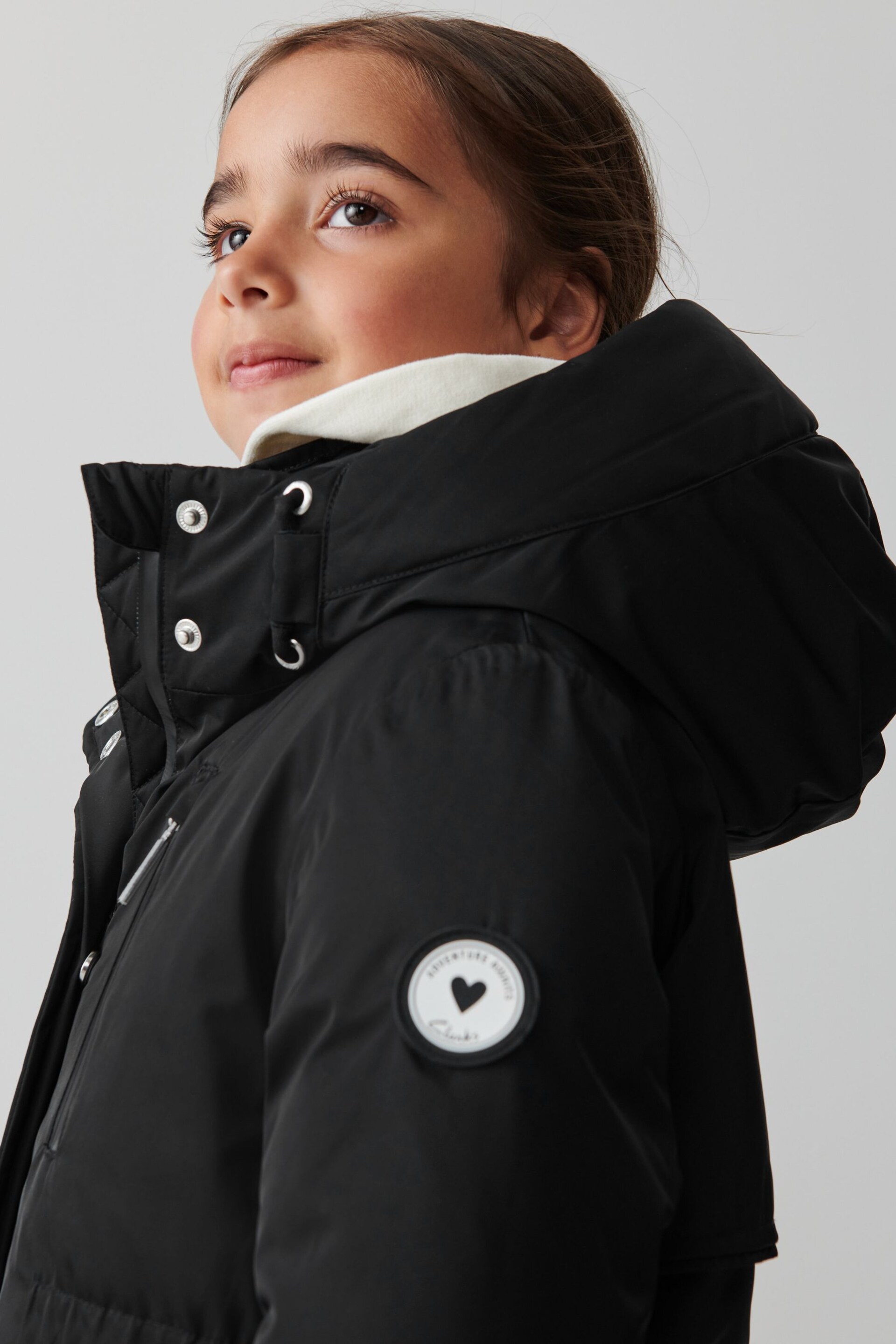 Clarks Black Waterproof Girls Parka Coat - Image 10 of 15