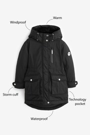 Clarks Black Waterproof Girls Parka Coat - Image 15 of 15