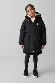 Clarks Black Waterproof Girls Parka Coat - Image 5 of 15