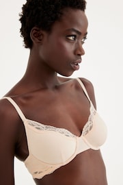 Black/White/Nude Non Pad Balcony Cotton Blend Bras 3 Pack - Image 5 of 9