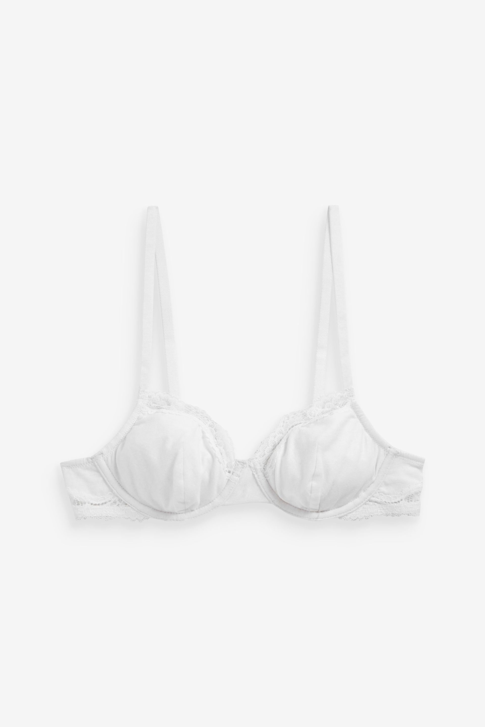 Black/White/Nude Non Pad Balcony Cotton Blend Bras 3 Pack - Image 8 of 9