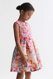 Reiss Orange Emily 9-14 yrs Scuba Floral Printed Dress - Image 3 of 5