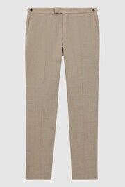 Reiss Oatmeal Wish Slim Fit Wool Blend Trousers - Image 2 of 4