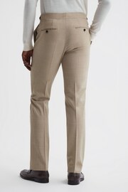 Reiss Oatmeal Wish Slim Fit Wool Blend Trousers - Image 4 of 4