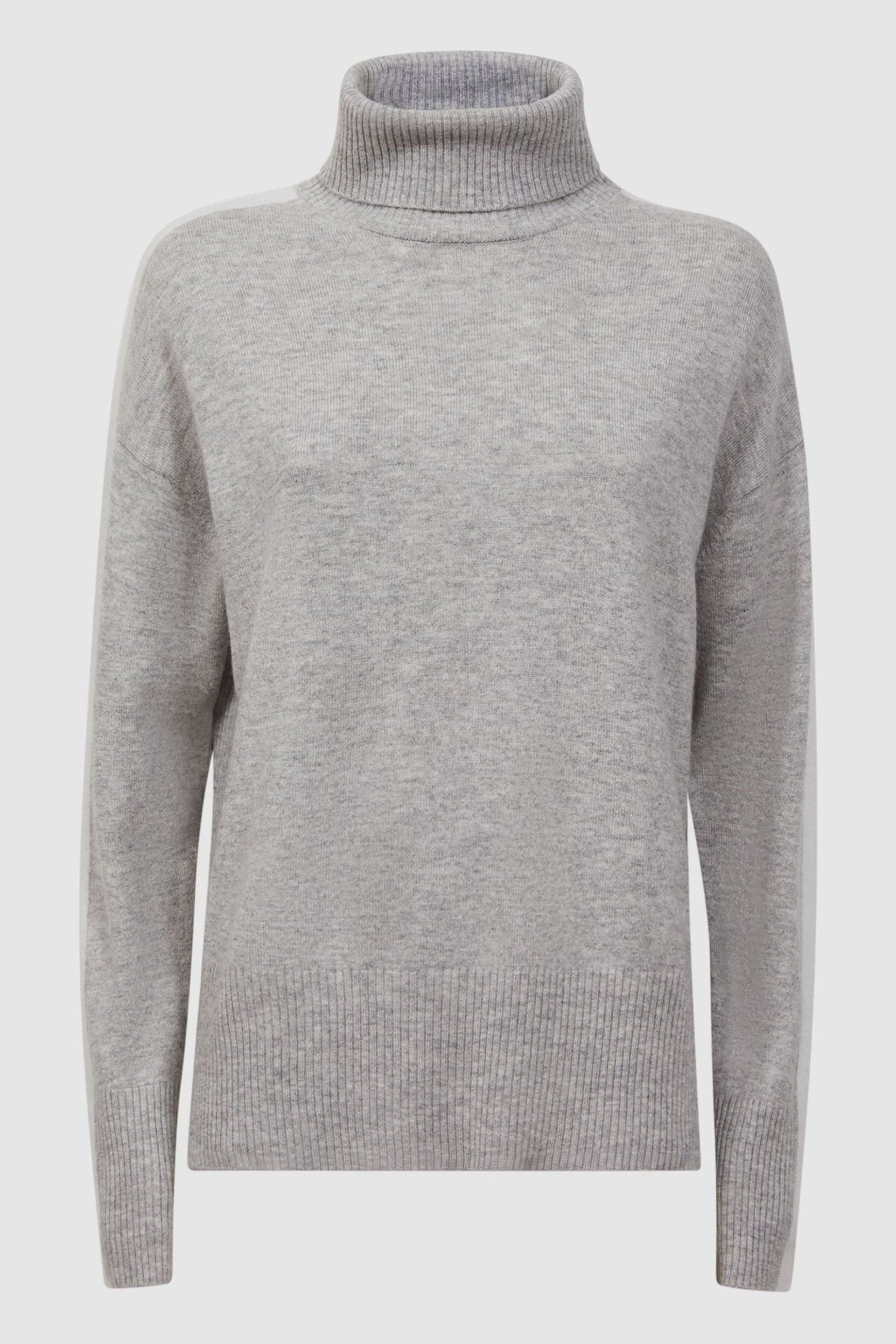 Reiss Grey/White Alexis Wool Blend Roll Neck Jumper - Image 2 of 5