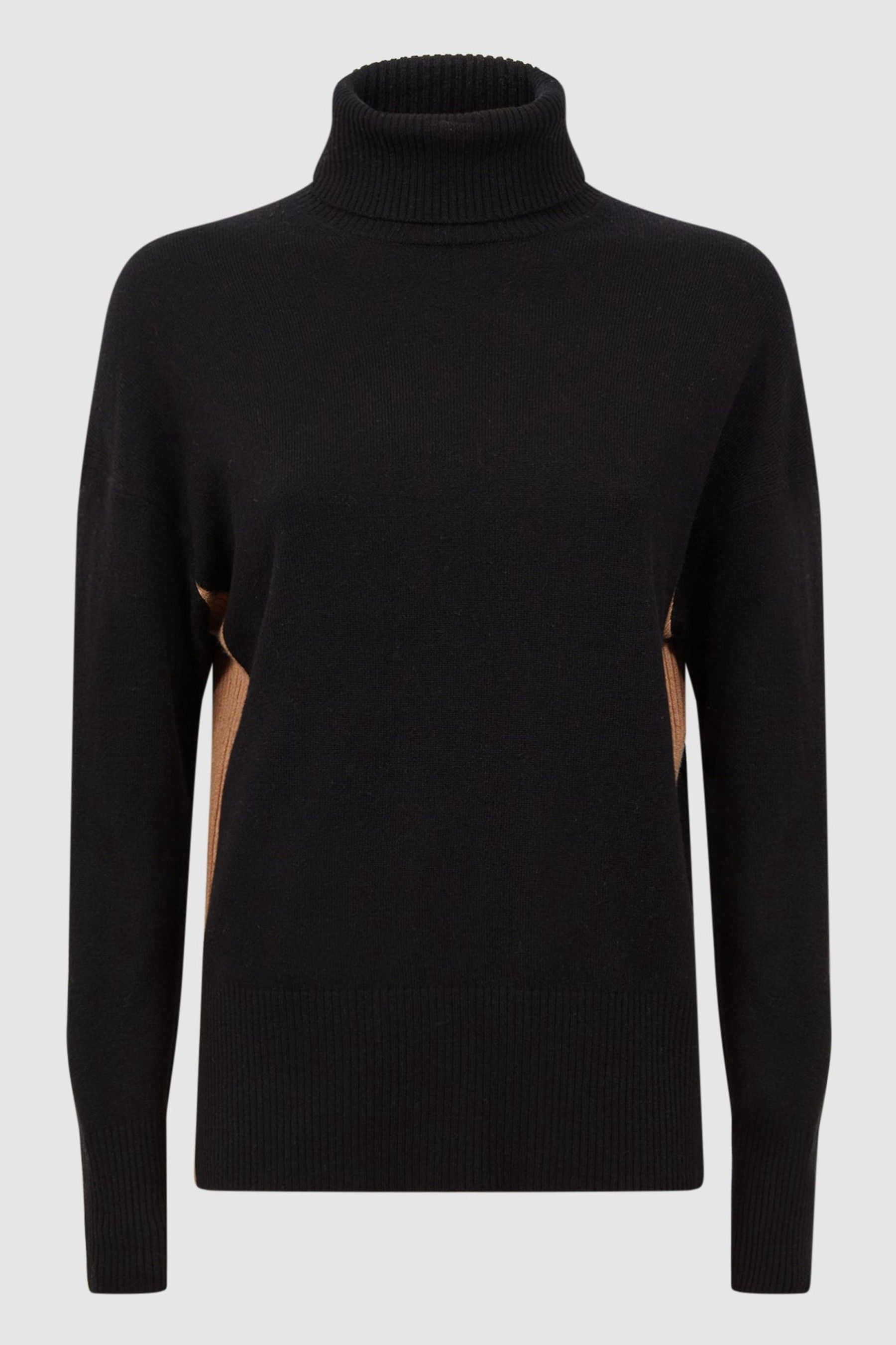 Buy Reiss Black Camel Alexis Wool Blend Roll Neck Jumper from Next Canada