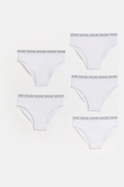 River Island White Girls Briefs 5 Pack - Image 1 of 2