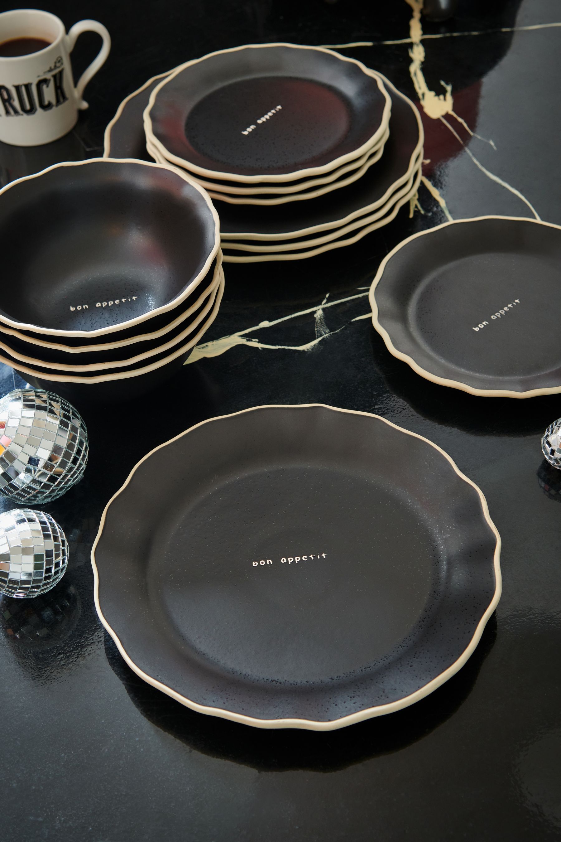 Buy Rockett St George 12 Piece Black Bon Appetit Dinner Set from the Next UK online shop