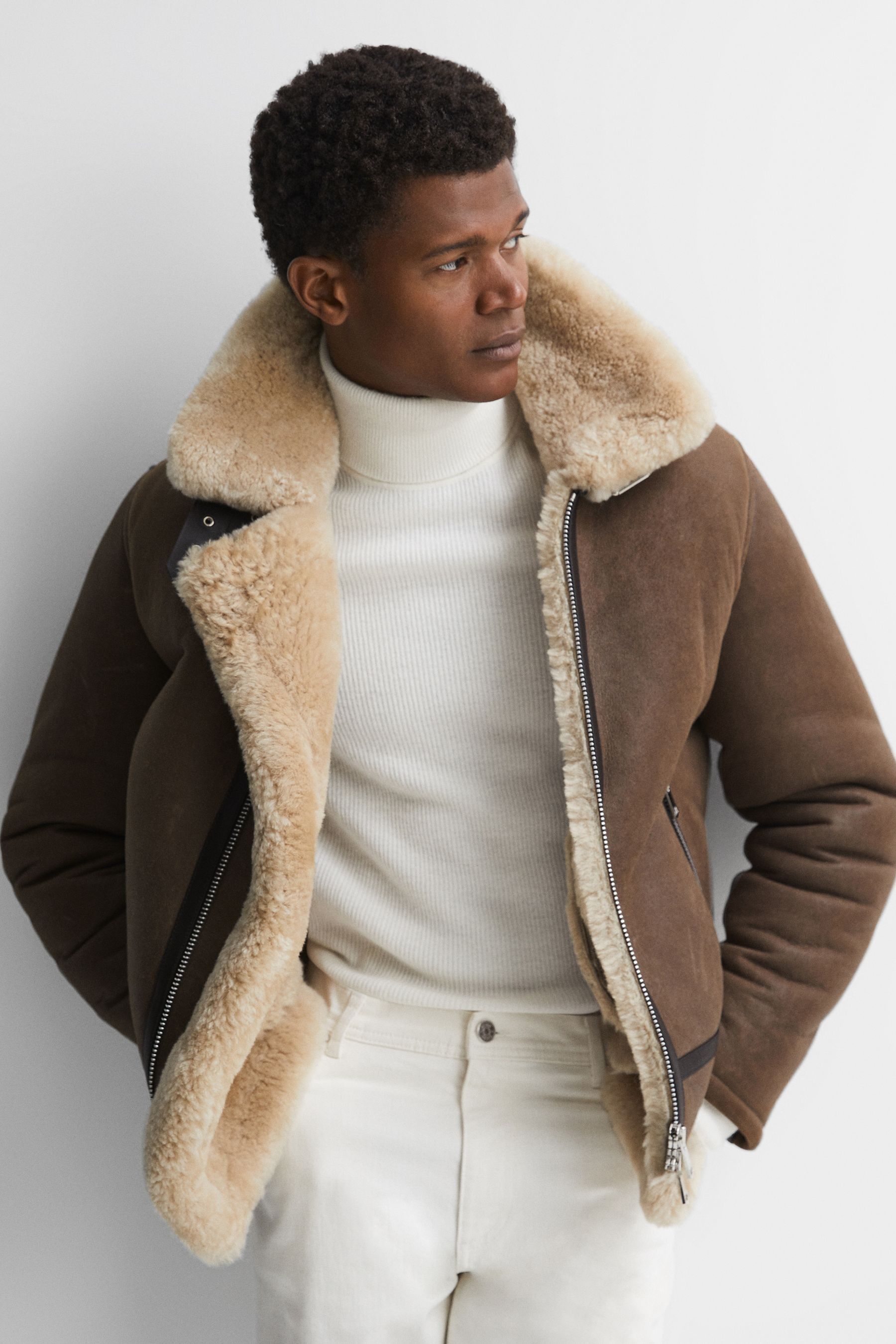 Reiss shearling coat discount
