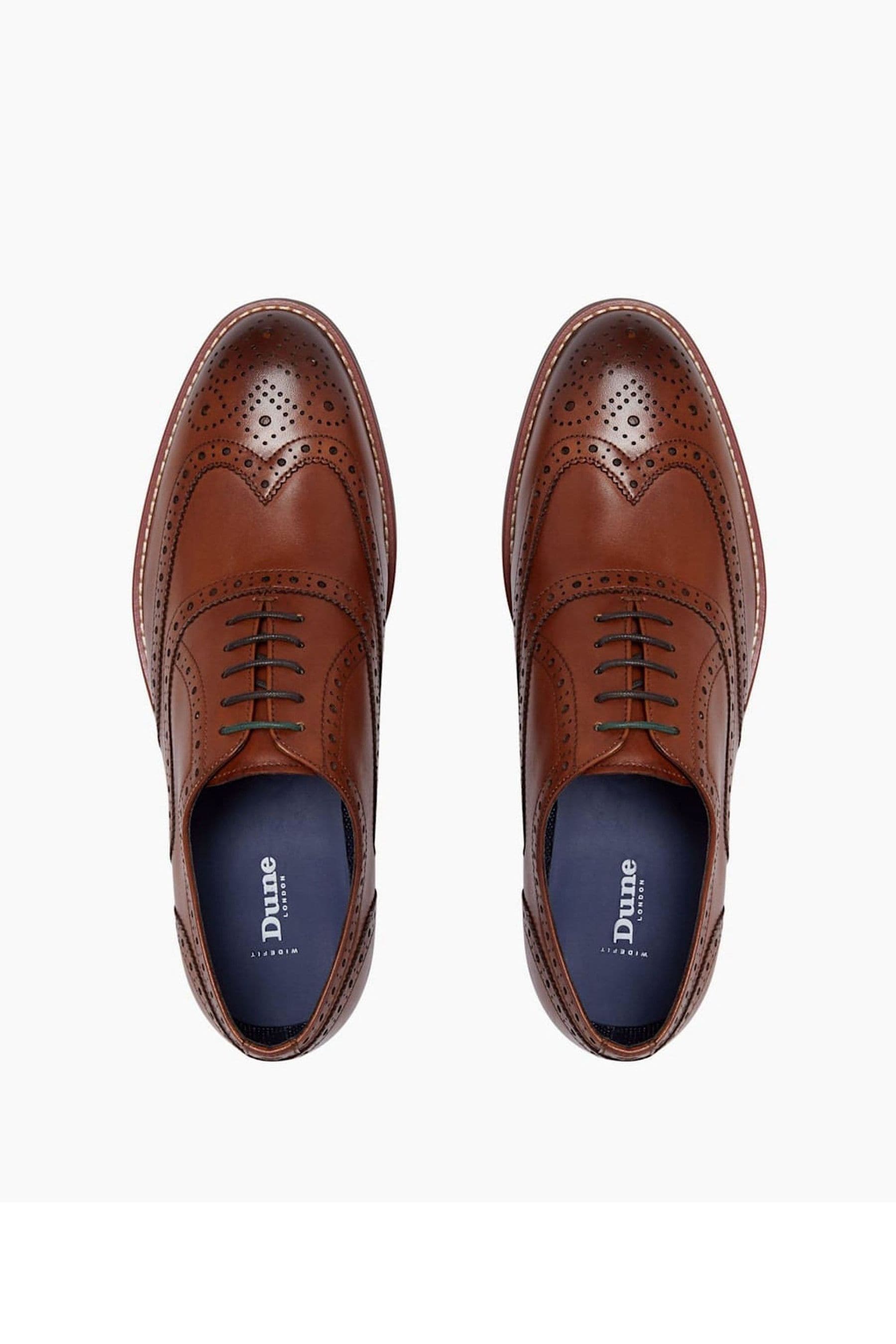 Buy Dune London Brown Pollodium Wide Fit Smart Heavy Brogue Shoes from Next Luxembourg
