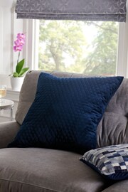 Navy Velvet Quilted Hamilton 59 x 59cm Cushion - Image 1 of 5