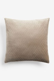 Champagne Gold Velvet Quilted Hamilton 59 x 59cm Cushion - Image 3 of 5